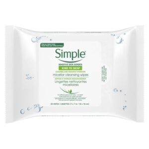 simple kind to skin makeup remover face  cleansing wipes